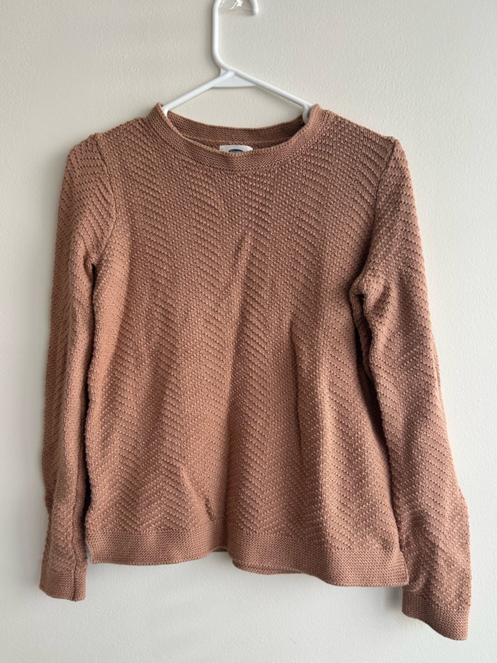 Old Navy Light Brown Textured Crewneck Sweater